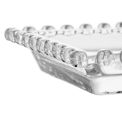 Travessa Cristal Lyor Coração 30X13X3 Retangular Incolor Elegante Versátil Transparente