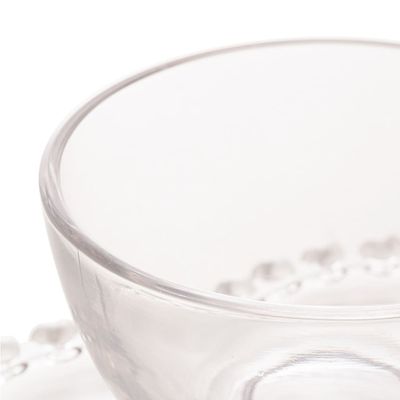 Xícara de Chá de Cristal com Pires Lyor Coração - 170ml