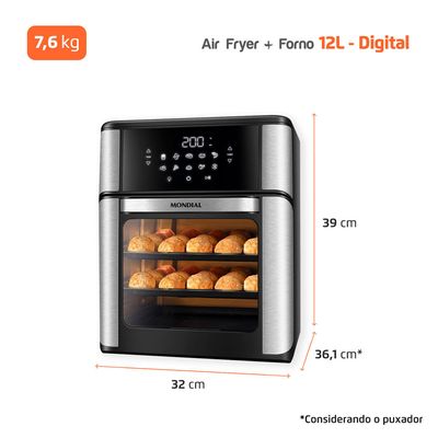 Fritadeira Air Fryer Forno Oven 12L 110V - Mondial UNICA