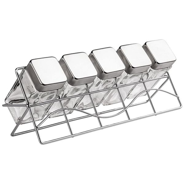 Porta Condimentos com Suporte Euro VDR0429 com 5 Peças - Transparente