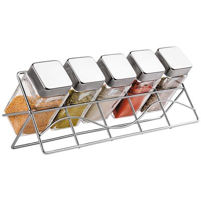 Porta Condimentos com Suporte Euro VDR0429 com 5 Peças - Transparente