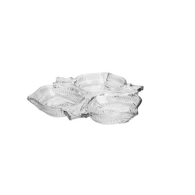 Petisqueira de Cristal Lyor Vintage com 3 Divisórias - 4x24x26cm