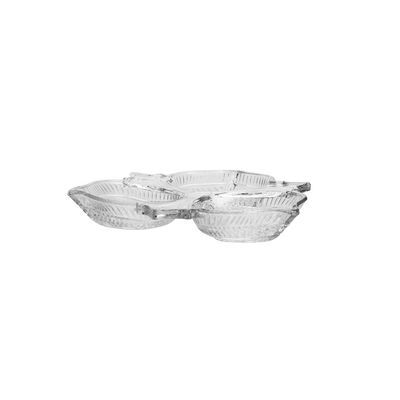 Petisqueira de Cristal Lyor Vintage com 3 Divisórias - 4x24x26cm
