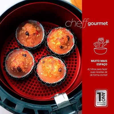 Fritadeira Sem óleo Air Fryer Chef Gourmet 4,2l Titanium Eaf42t 127v - Eos 127v