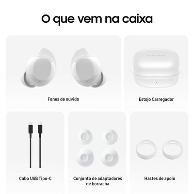 Fones de Ouvido Samsung Galaxy Buds Core Intra-auricular Bluetooth Cancelamento de Ruído IA Branco