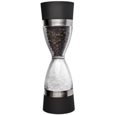 Moedor de Pimenta Dual em Acrílico Euro Home  Preto/Transparente
