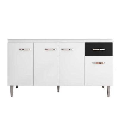 Balcão Cozinha Gabriela 3 Porta 150cm S-t Ajl Branco