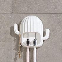 Porta Escova de Dente de Parede Cacto – Organizador Divertido para Banheiro Cor:Branco