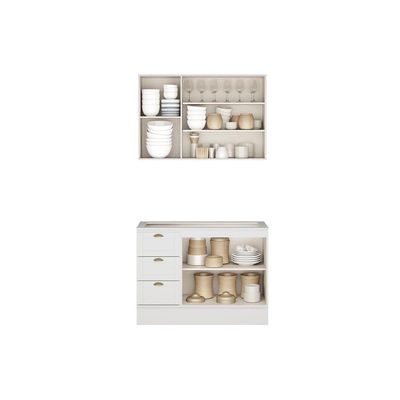 Cozinha Completa Bella 2 Peças (1Aéreo+1Balcão) C2P47 Branco - Carraro