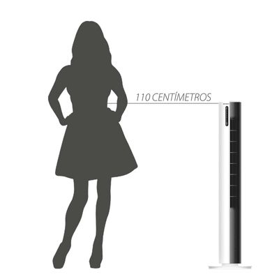 Ventilador de Torre 110cm Spirit Esterilizador com 12 velocidades, Controle Remoto e Timer de até 12 horas, Branco – 220V