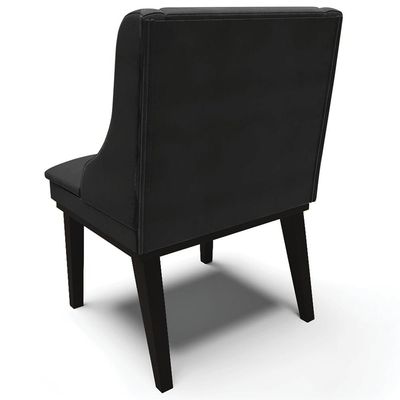 Kit 4 Cadeiras Decorativas Sala de Jantar Base Fixa de Madeira Firenze Veludo Preto G19 - Gran Belo