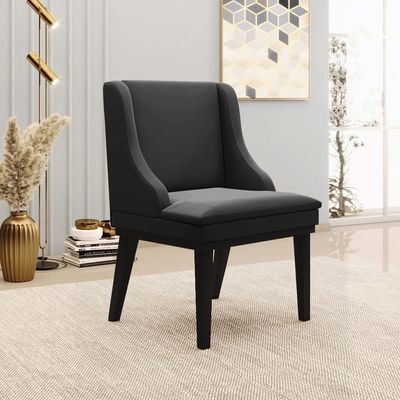 Kit 4 Cadeiras Decorativas Sala de Jantar Base Fixa de Madeira Firenze Veludo Preto G19 - Gran Belo