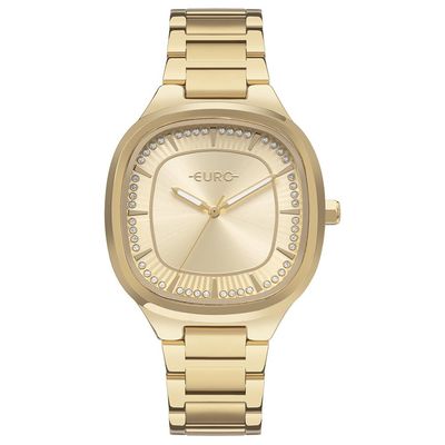 Relógio Euro Feminino Ref: Eu2036ywa/4d Casual Retangular Dourado