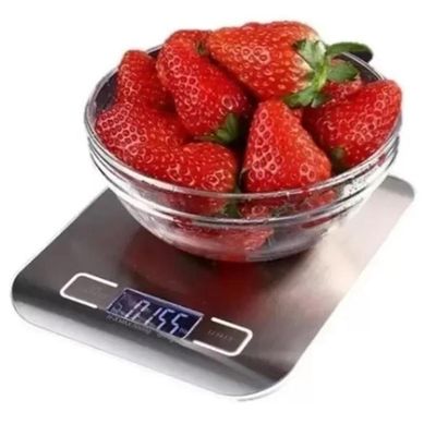 Balança Digital Cozinha Alta Precisão 1g até 10Kg Dieta e Nutrição Inox