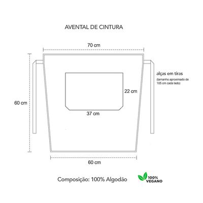 Avental de Cintura Jeans Barista Chef Garçom Bartender 10un