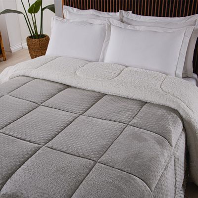 Edredom Coberdrom Phoa Especial Pesado King - Cinza - 100% Poliéster