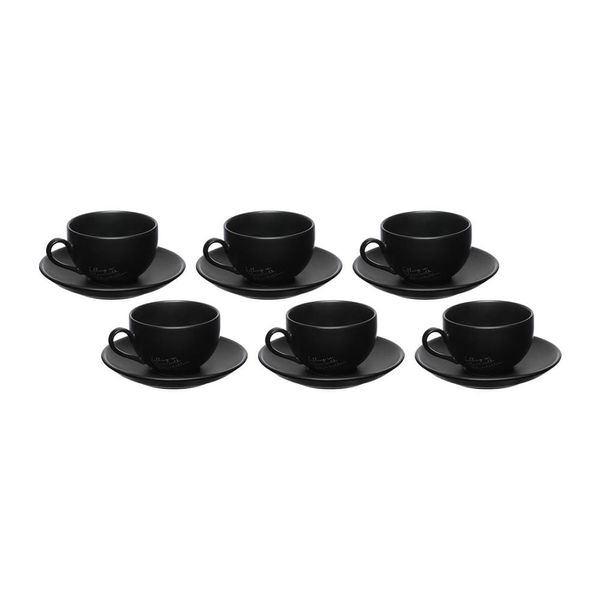 Jogo de Xícaras para Chá Hauskraft Manhattan em Porcelana 160 ml Preta 6 Peças