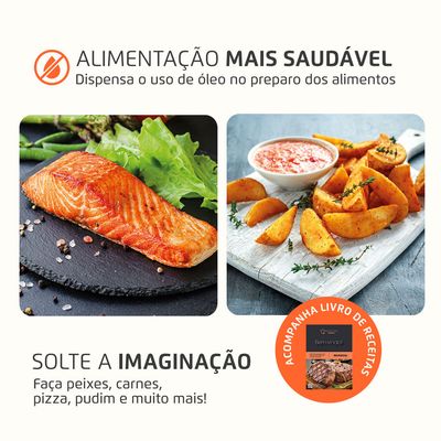 Fritadeira Air Fryer Forno Oven 12L Mondial Branco/Inox 2000W - AFON-12L-WI 127V