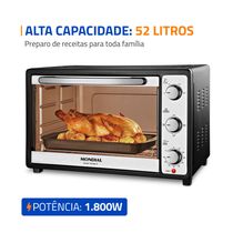 Forno Elétrico 52L Grand Family II Mondial Preto/Inox 1800W - FRN-52-B