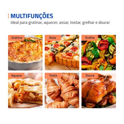 Forno Elétrico 42L Family II Mondial Branco/Inox 1600W - FRN-42-W 127V