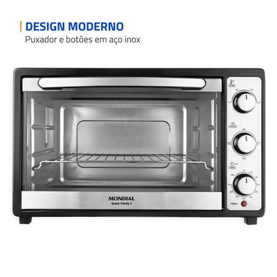 Forno Elétrico 52L Grand Family II Mondial Preto/Inox 1800W - FRN-52-B 220V