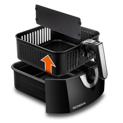Fritadeira Sem Óleo Air Fryer 8L Mondial Preto/Inox 1900W - AFD-80-BI 220V