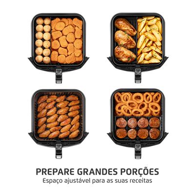Fritadeira Sem Óleo Air Fryer 8L Mondial Preto/Inox 1900W - AFD-80-BI 220V