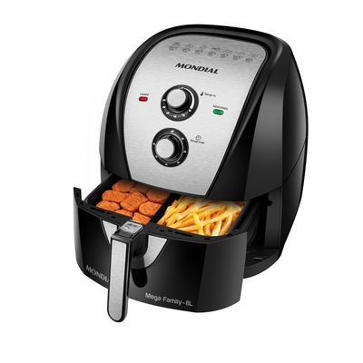 Fritadeira Sem Óleo Air Fryer 8L Mondial Preto/Inox 1900W - AFD-80-BI 220V