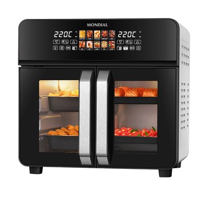 Air Fryer Forno 25L French Door Mondial Preto/Inox 2000W - AFDO-25L-FD 220V