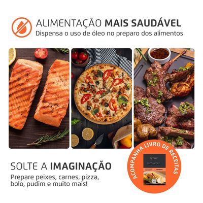 Air Fryer Forno 25L French Door Mondial Preto/Inox 2000W - AFDO-25L-FD 220V