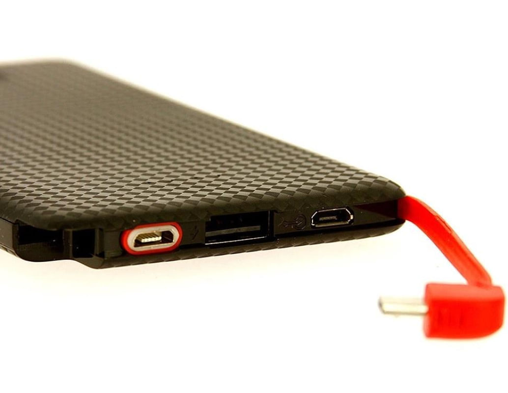 Carregador Portátil Power Bank Super Slim 5000mAh USB Kaidi Preto