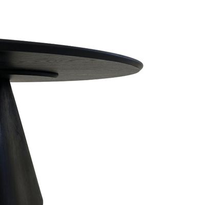 Mesa De Jantar Cone Lazo Oval 180x100 Cm Tampo Ébano Base Ébano Preto
