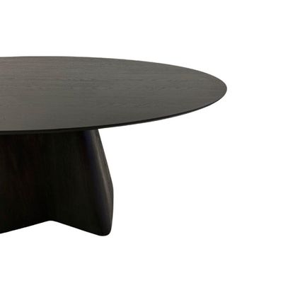 Mesa De Jantar Cone Lazo Oval 180x100 Cm Tampo Ébano Base Ébano Preto