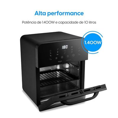 Fritadeira Air Fryer Forno Style Oven Fry 10 Litros 220v 1.400w Grelha Removível Com Painel Digital