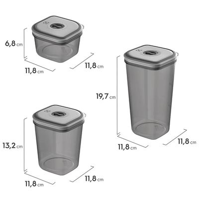 Kit Pote Hermético Organizador Empilhável Modular 0,6L + Pote Hermético Organizador Empilhável Modular 0,85L + Potes Herméticos Plástico 8 Unidades