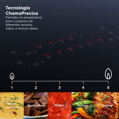 Cooktop 4 Bocas Gás Electrolux Expert Mesa de Vidro. Painel Touch e Timer Digital (KE4GF) 220V