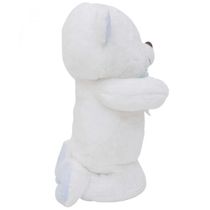 Ursinho Pelúcia Que Reza Laço Azul 28cm