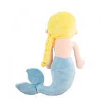 Boneca Sereia Pelúcia Azul Loira 37cm