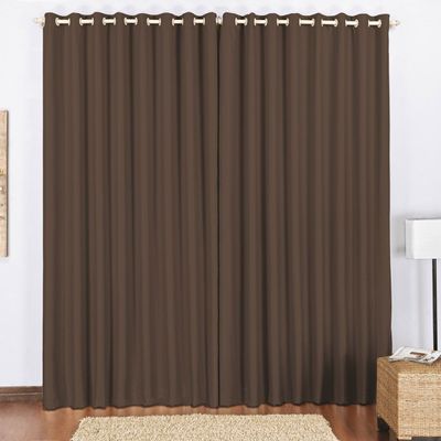 Cortina Blackout 4,00m x 2,80m Tabaco Tecido Blackout Corta Luz Sala ou Quarto
