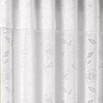 Cortina Jade para Trilho Suisso Max Tecido Renda Floral 3,00m x 2,50m Sala Quarto - Branca