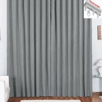 Cortina Tóquio para Trilho Suisso Max Tecido Oxford 3,00m x 2,80m Janela Quarto Sala - Cinza