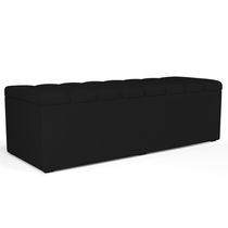 Calçadeira Recamier Baú Para Cama De Casal Queen Dália 160x50 Cm W01 Facto Preto - Lyam Decor