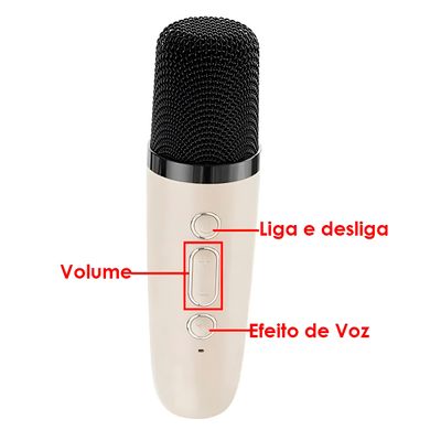 Mini Caixa de Som Microfone Bluetooth Portátil RGB - Festa em Qualquer Lugar