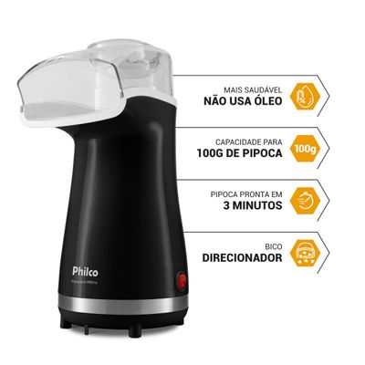 Pipoqueira Elétrica Sem Óleo Philco 1200W PPIE01A 220V