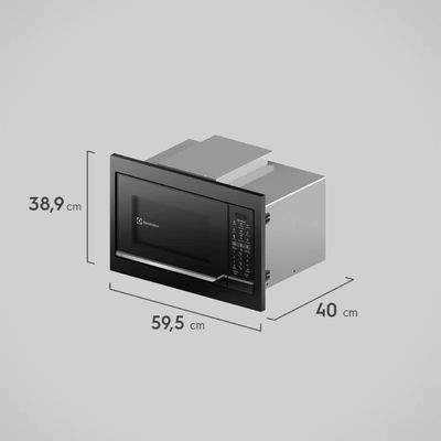 MICROONDAS ELECTROLUX DE EMBUTIR PAINEL DIGITAL FUNÇÃO TIRA ODOR PRETO 34L 127V ME3EP