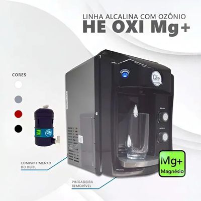 Purificador Água Super Alcalina Ionizada Ozônio E Magnésio Preto 220V