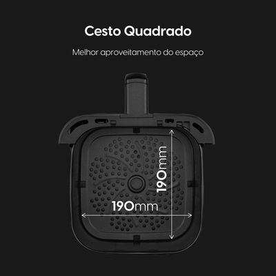 Fritadeira Air Fryer Quad Fry 1.400W 4,2L Preta Com Tecnologia Air Circuit 360° 220V