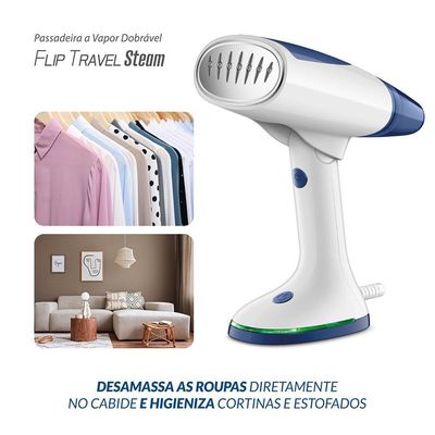 Passadeira A Vapor Dobrável Mondial Branco/azul VP-10-DB Bivolt