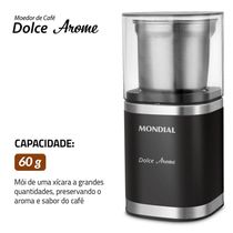 Moedor De Café Dolce Arome Mondial Preto/Inox 180W MCF-01-BI 220V