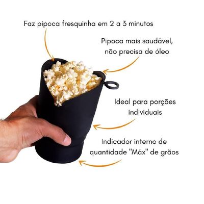 Pipoqueira Microondas Silicone Panela Multiuso Macarrao Arroz Balde Sem Oleo Retratil Premium